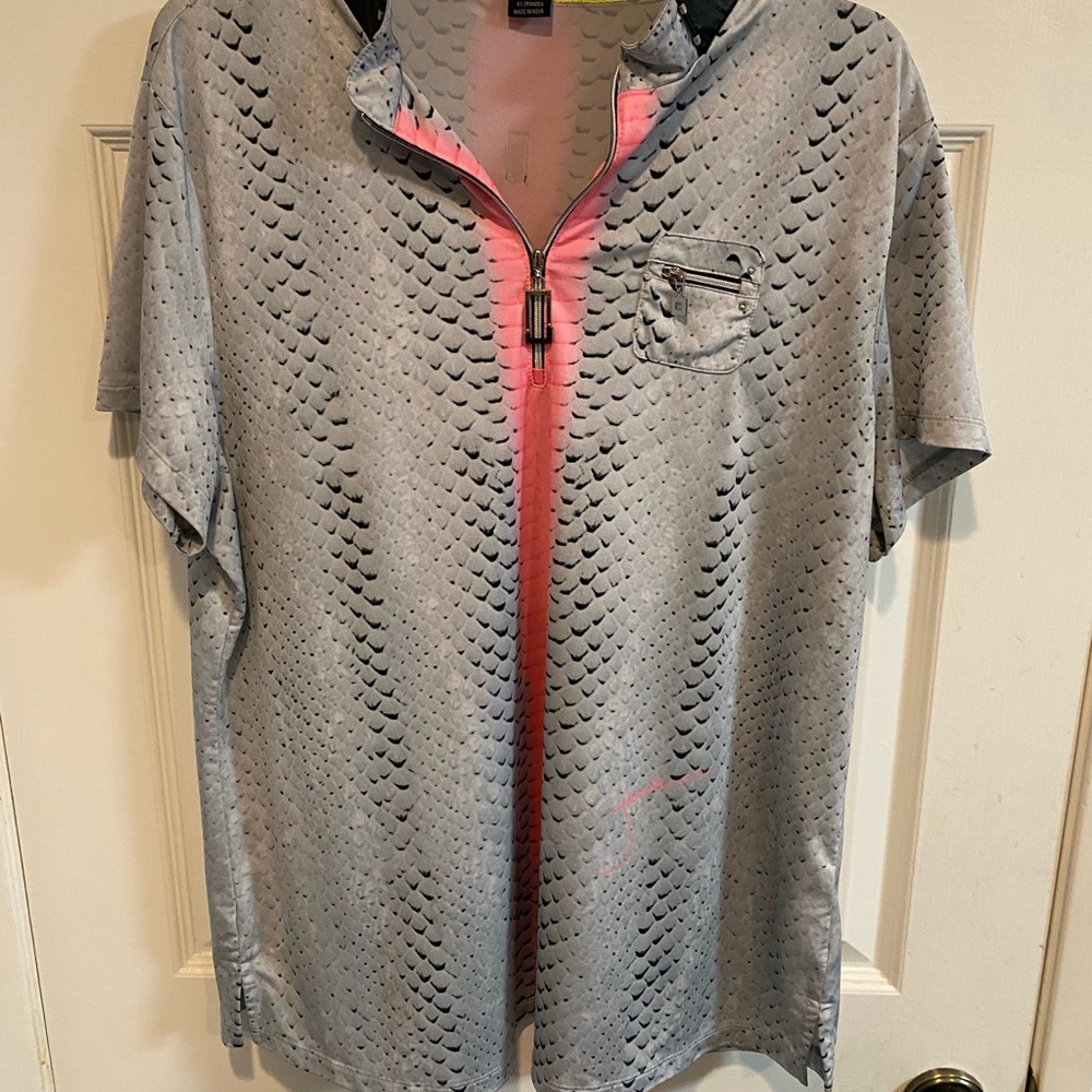 Jamie Sadock Snake Zip-Up Golf Shirt